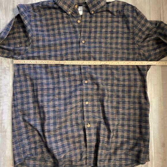 ROWM Shirt Mens XL Blue Plaid Long Sleeve Button Up Outdoor Casual - Picture 4 of 11